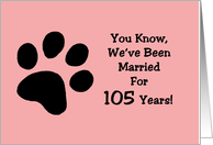 Fifteenth Anniversary for spouse We’ve Been Married 105 years card