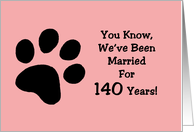 Twentieth Anniversary for spouse We’ve Been Married 140 years card