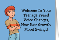 Funny 13th Birthday Welcome To Your Teenage Years card