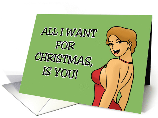 Adult Christmas All I Want For Christmas Is You And Your Penis card