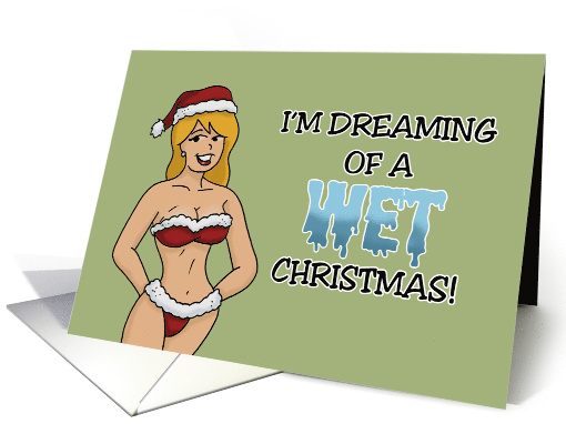 Adult Christmas I'm Dreaming Of A Wet Christmas card (1876270)