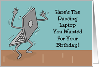 Funny Birthday With Dancing Laptop Computer card