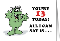 Humorous 13th Birthday Good Luck With Puberty card