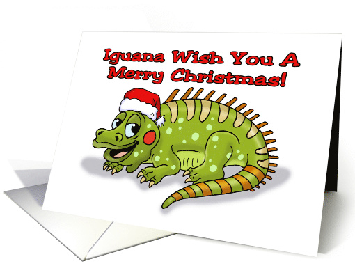 Humorous Christmas Iguana Wish You A Merry Christmas card (1880156)