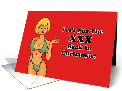 Humorous Adult Christmas Let's Put The XXX Back In Christmas card