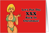 Humorous Adult Christmas Let’s Put The XXX Back In Christmas card