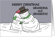 Sweet Christmas For Grandparents With A Snow Couple card