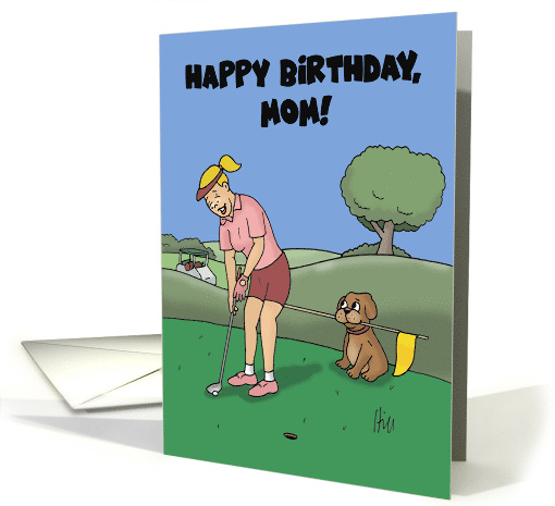 Cute Golf Theme Birthday Happy Birthday Mom card (1881182)