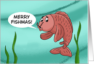 Cute Christmas With Cartoon Fish Merry Fishmas card
