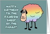 Humorous Gay Birthday To The Rainbow Sheep Of The Family card