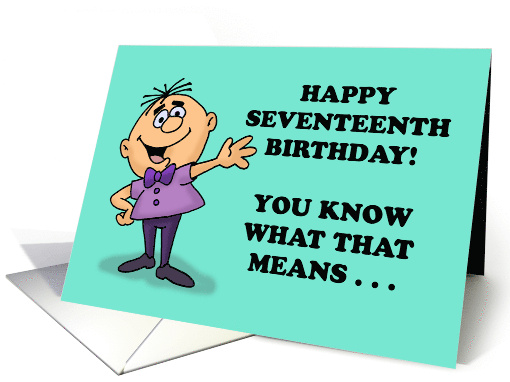 Humorous 17th Birthday You Know What That Means card (1891010)