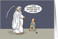 Humorous New Years You Age Fast in This Job card