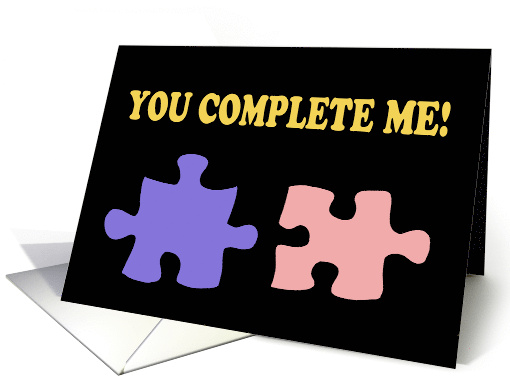 Wedding Anniversary For Spouse You Complete Me With Puzzle Pieces card