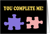 Wedding Anniversary For Spouse You Complete Me With Puzzle Pieces card