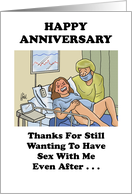 Adult Wedding Anniversary For Spouse With Cartoon Woman Giving Birth card