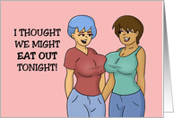 Lesbian Wedding Anniversary For Spouse We Might Eat Out Tonight card