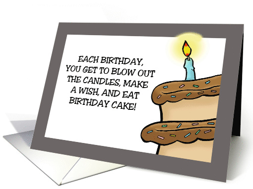 Funny Getting Older Birthday Blow Out The Candles And Eat Cake card
