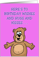 Cute Kids Birthday Here’s To Birthday Wishes And Hugs And Kisses card