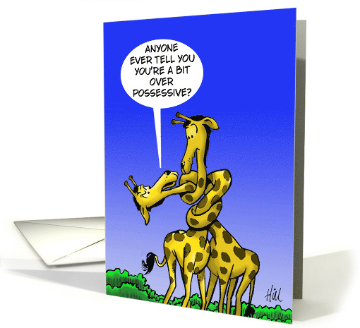 Humorous Blank Card With Two Giraffes Intertwined card (1896976)