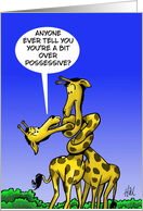 Humorous Blank Card With Two Giraffes Intertwined card