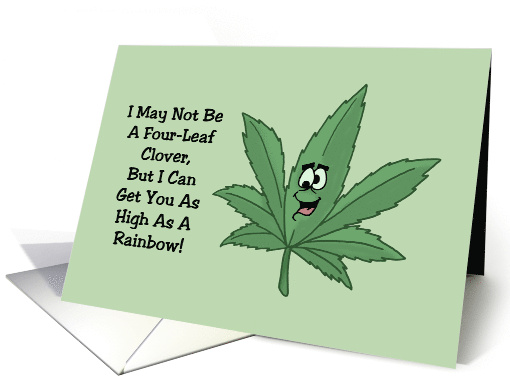 Humorous Adult St Patrick's Day With Marijuana Leaf card (1897676)