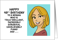 49th Birthday For Daughter From Mother A Woman Who Is Truly Brilliant card