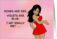 Adult Valentine I Really Get Wet With Cartoon Black Woman card
