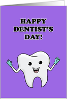 Cute Dentist’s Day With Cartoon Tooth card