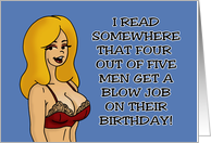 Humorous Adult Birthday 4 Out Of 5 Men Get A Blowjob On Their card