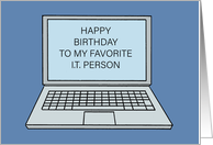 Humorous Son’s Birthday To My Favorite IT Person card