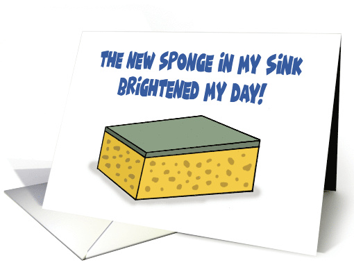 Humorous Birthday The New Sponge In My Sink Brightened My Day card