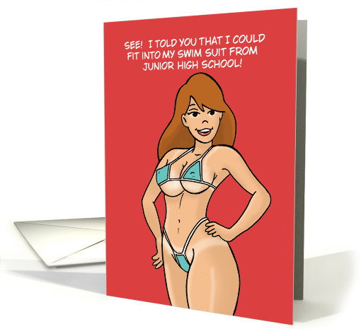 Humorous Blank Adult Card I Could Fit Into My Old Swim Suit card