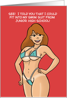 Humorous Blank Adult Card I Could Fit Into My Old Swim Suit card