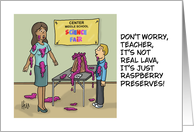 Cute Science Teacher Birthday It’s Not Real Lava Teacher card