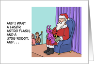 Humorous Blank Inside With Alien Child On Santa’s Lap card