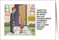 Funny Blank Inside With Cartoon About A Short Sermon card