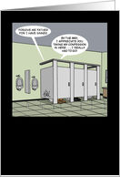 Humorous Blank Inside With Confession Being Heard In A Restroom card