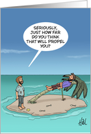 Humorous Blank Inside With Two Men On A Deserted Isle card