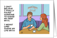 Humorous Blank Inside With Couple In A Coffeehouse card