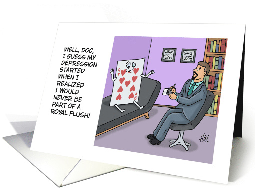 Humorous Blank Inside With 9 Oh Hearts At A Psychologist's Office card