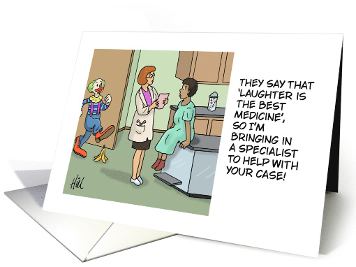 Humorous Blank Card Laughter Is The Best Medicine card (1947008)