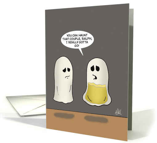Humorous Halloween With Cartoon Ghosts I Really Gotta Go card
