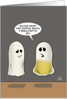 Humorous Halloween With Cartoon Ghosts I Really Gotta Go card