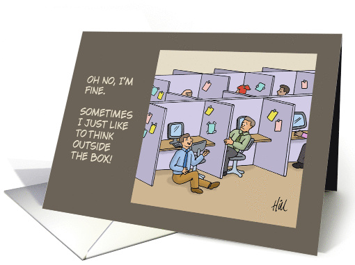 Humorous Coworker Birthday I Like To Think Outside The Box card