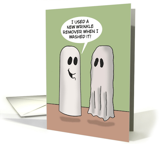 Humorous Halloween With Cartoon Ghosts One Is Wrinkled card (1949298)