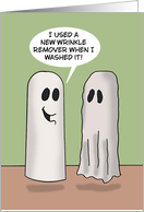 Humorous Halloween With Cartoon Ghosts One Is Wrinkled card