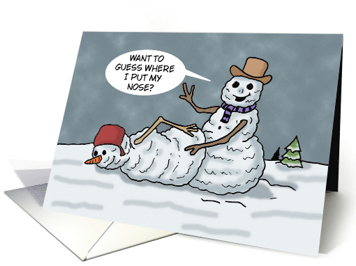 Humorous Adult Christmas Guess Where I Put My Nose card (1949884)