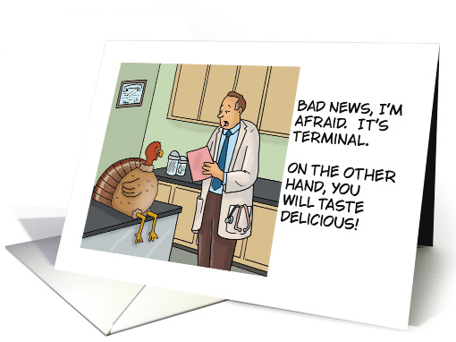 Humorous Thanksgiving On The Other Hand You Will Taste Delicious card