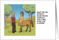 Funny Adult Birthday With Centaur To Woman I Was Hung Like A Horse card