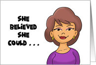 Humorous Friendship She Believed She Could But A Cat Sat On Her Lap card